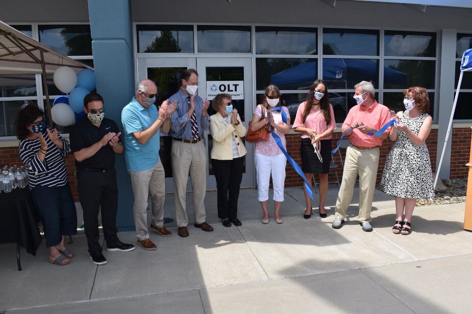 Attending Friday’s ribbon-cutting were Bernie Harry, Hermitage treasurer; David Grande, Shenango Valley Chamber of Commerce vice president and commercial banking relationship manager for Huntington National Bank; Gary Hinkson, Hermitage city manager…